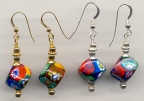 Millefiori Fine-Quality-14mm Cube Shaped Earrings